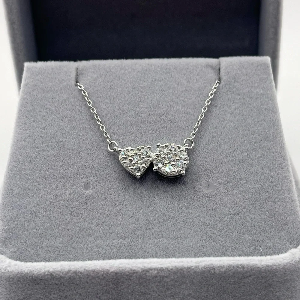 0.50 CT Round Cut VS1 Lab Diamond 925 Sterling Silver Heart Eternity Nec… - Picture 5 of 6